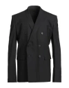 Rick Owens Man Blazer Black Size 44 Virgin Wool, Elastane In Multi