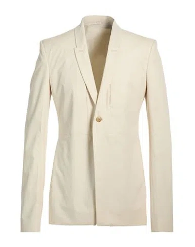 Rick Owens Man Blazer Cream Size 38 Cotton In White