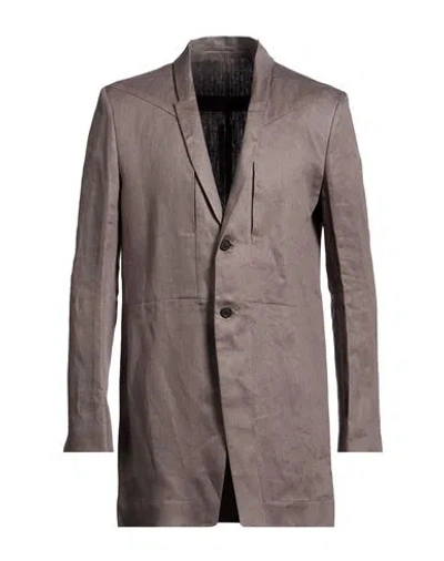 Rick Owens Man Blazer Taupe Size 44 Linen In Brown