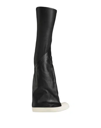 Rick Owens Oblique Thigh-high Leather Boots In Black