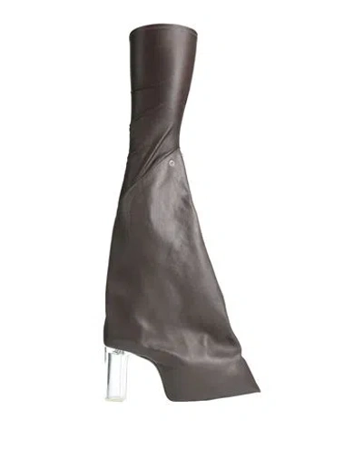 Rick Owens Man Boot Charcoal Size 9 Leather In Brown
