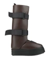 Rick Owens Man Boot Chocolate Brown Size 7 Leather, Textile Fibers In Brown