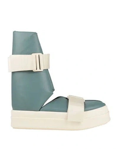 Rick Owens Man Boot Deep Teal Size 11 Leather In Green