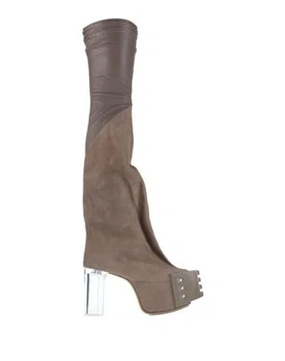 Rick Owens Man Boot Grey Size 9 Leather In Grey