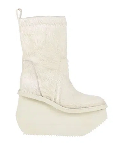 Rick Owens Man Boot Ivory Size 12 Leather In Neutral