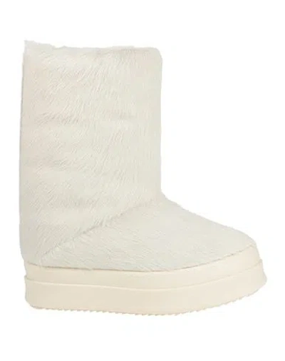 Rick Owens Man Boot Off White Size 5 Leather In Neutral