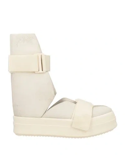 Rick Owens Man Boot Off White Size 8 Leather In Multi