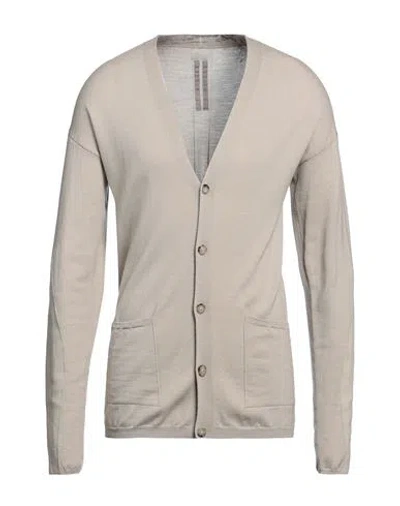 Rick Owens Man Cardigan Beige Size M Virgin Wool, Cotton