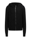 Rick Owens Ribbed-knit Virgin Wool Zip-up Sweater In Black
