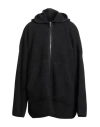 Rick Owens Hooded Knit Sweater Featuring Ribbed Finish In Black