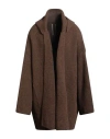Rick Owens Man Cardigan Dark Brown Size L Alpaca Wool, Polyamide, Wool, Elastane
