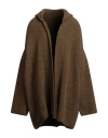 Rick Owens Man Cardigan Mustard Size L Alpaca Wool, Polyamide, Wool, Elastane In Brown