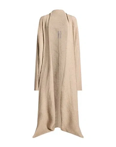 Rick Owens Man Cardigan Sand Size L Alpaca Wool, Polyamide, Wool, Elastane In Brown