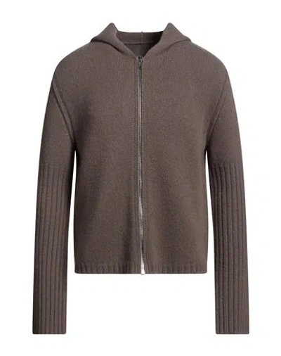 Rick Owens Man Cardigan Taupe Size M Cashmere In Gray