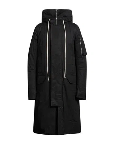 RICK OWENS RICK OWENS MAN COAT BLACK SIZE 38 COTTON, ELASTANE