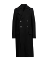 Rick Owens Double-breasted Virgin Wool Coat In Black