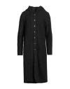 Rick Owens Man Coat Black Size 40 Wool, Alpaca Wool, Mohair Wool, Polyacrylic In Black