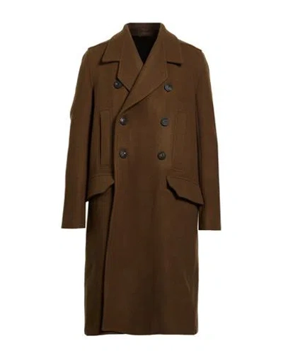 Rick Owens Man Coat Khaki Size 40 Virgin Wool In Multi