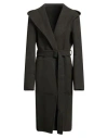 Rick Owens Man Coat Military Green Size 38 Cashmere In Black