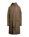 Rick Owens Man Coat Military Green Size 40 Cotton, Elastane In Green