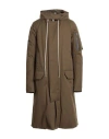 Rick Owens Man Coat Military Green Size 40 Cotton, Elastane