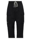 Rick Owens Man Cropped Pants Black Size 34 Cotton, Elastane In Black