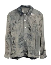 Rick Owens Luxor Distressed Denim Jumbo Worker Jacket In Blue