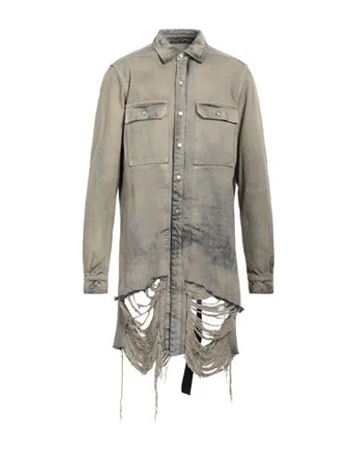 RICK OWENS RICK OWENS MAN DENIM SHIRT GREY SIZE 42 COTTON