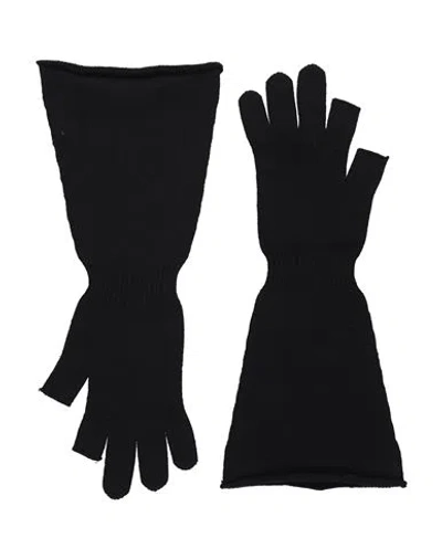 Rick Owens Man Gloves Black Size Onesize Virgin Wool