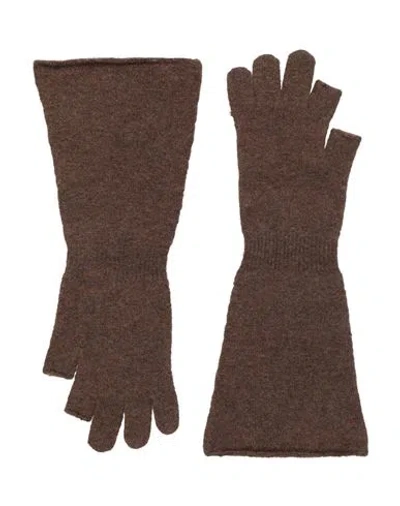 Rick Owens Man Gloves Brown Size Onesize Alpaca Wool, Polyamide, Wool, Elastane
