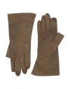 Rick Owens Man Gloves Khaki Size 8.5 Lambskin In Sand