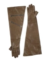 Rick Owens Man Gloves Khaki Size 8.5 Lambskin In Sand