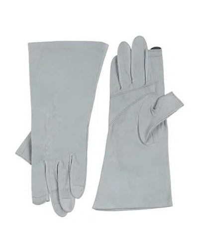 Rick Owens Man Gloves Light Blue Size 8.5 Lambskin