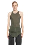 Rick Owens Man Green T-shirts & Tank Tops In Green