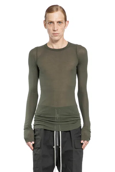 RICK OWENS MAGLIETTA A MANICHE LUNGHE PORTERVILLE RIB