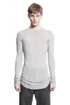 Rick Owens Man Grey T-shirts & Tank Tops In Grey