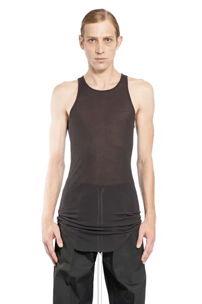 Rick Owens Brown Temple Basic Rib Tank Top