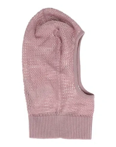 Rick Owens Man Hat Antique Rose Size Onesize Virgin Wool In Pink