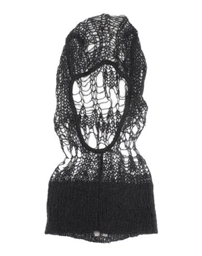 Rick Owens Man Hat Black Size Onesize Polyamide, Mohair Wool, Wool