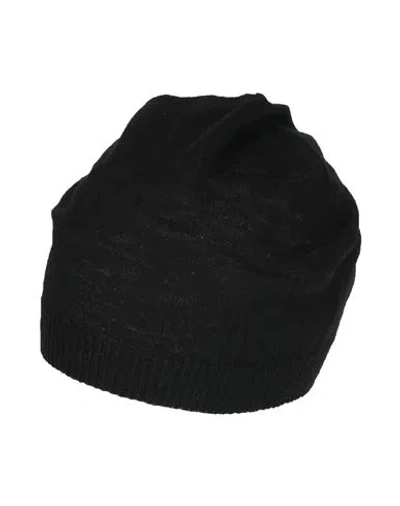 Rick Owens Man Hat Black Size Onesize Virgin Wool In Blue