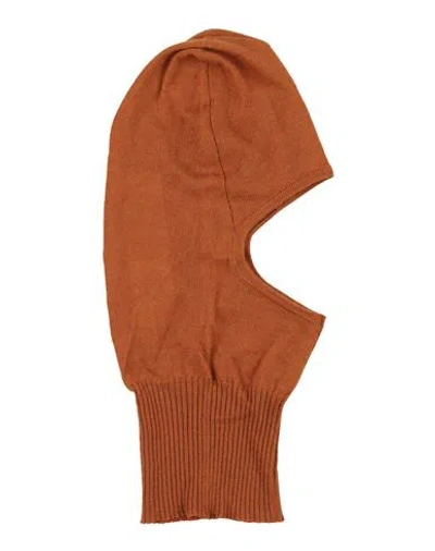 Rick Owens Man Hat Camel Size Onesize Virgin Wool In Beige