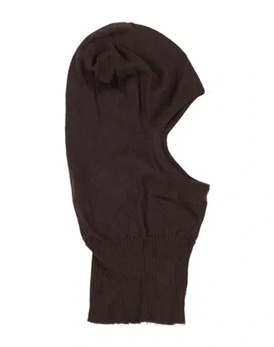 Rick Owens Man Hat Chocolate Brown Size Onesize Cashmere In Black