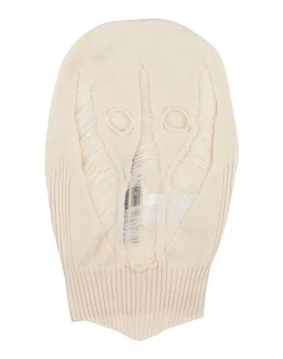 Rick Owens Man Hat Ivory Size Onesize Virgin Wool In Neutral