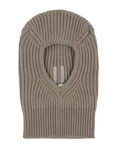 Rick Owens Man Hat Khaki Size Onesize Virgin Wool In Sand