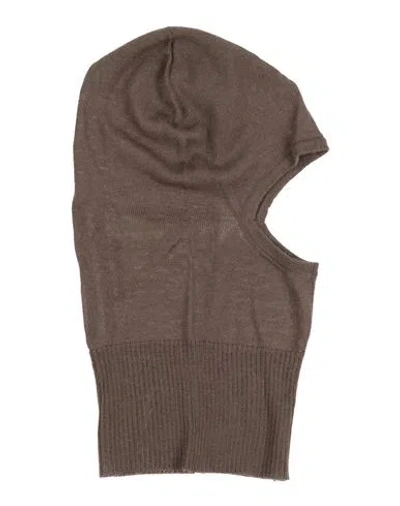 Rick Owens Man Hat Khaki Size Onesize Virgin Wool In Sand