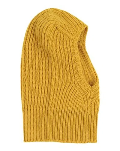 Rick Owens Man Hat Mustard Size Onesize Virgin Wool In Yellow