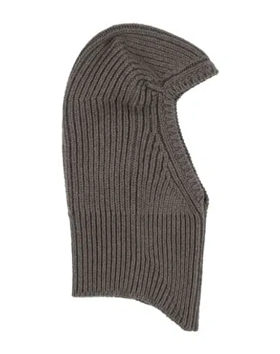 Rick Owens Man Hat Taupe Size Onesize Cashmere, Wool In Gray