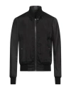 Rick Owens Man Jacket Black Size 38 Cupro, Cotton