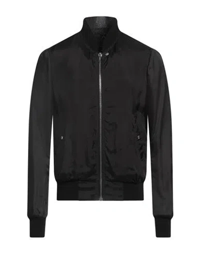 Rick Owens Man Jacket Black Size 38 Cupro, Cotton In Black