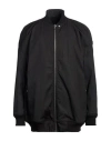 Rick Owens Man Jacket Black Size 40 Cotton, Elastane
